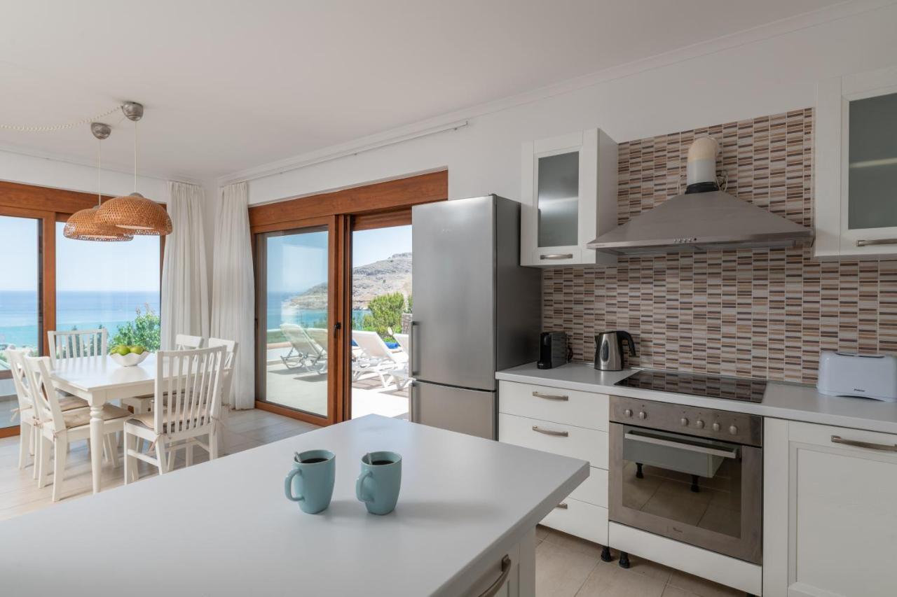 Villa Milena With Private Pool, Vlicha Beach Lindos Bagian luar foto
